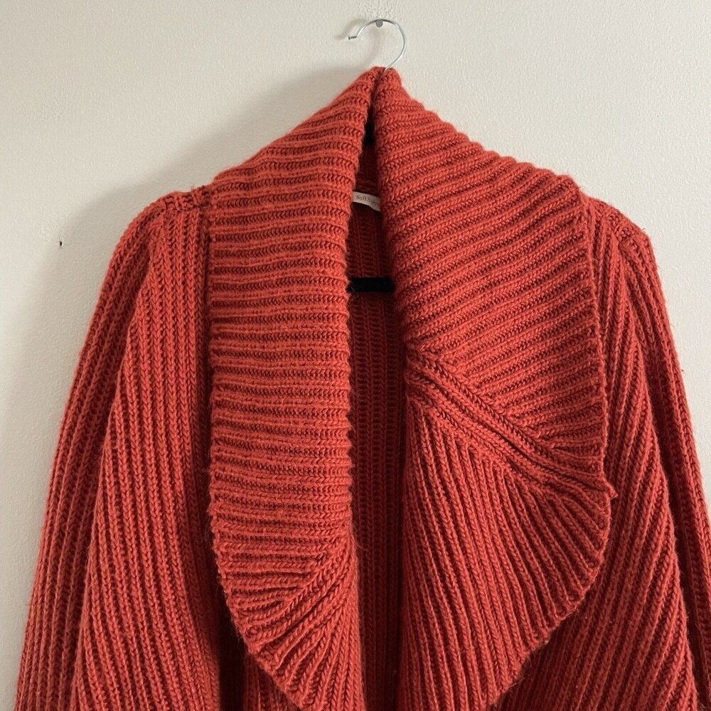Soft Surroundings Women M Burnt Orange Wool Blend Open Front Courchevel Cardigan - Picture 5 of 9